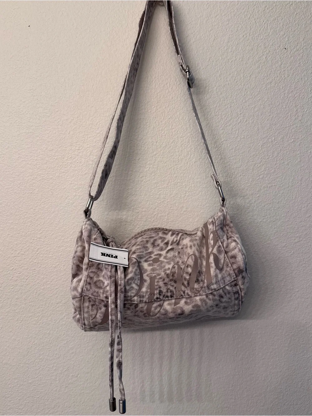PINK Victoria's Secret Leo Haze Canvas Rolled Duffle Shoulder Bag NWT